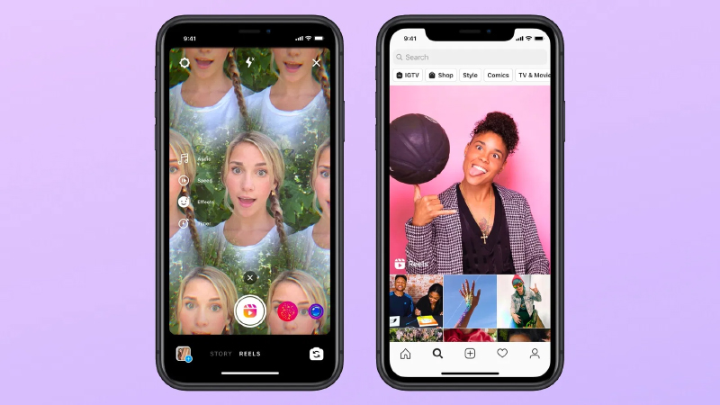Giao diện Reels tr&ecirc;n điện thoại iPhone